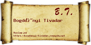 Bogdányi Tivadar névjegykártya