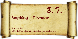 Bogdányi Tivadar névjegykártya